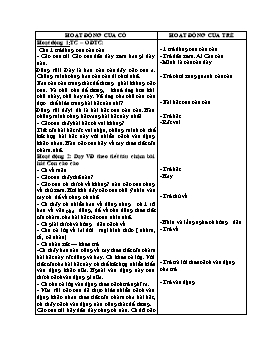 Giáo án Mẫu giáo Lớp Chồi - Đề tài: Hát và vận động: Con cào cào