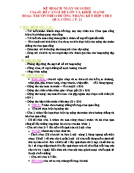 Giáo án Mẫu giáo Lớp Chồi - Đề tài: Trườn theo hướng thẳng kết hợp chui qua cổng (Tiết 2)