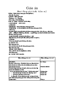 Giáo án Mẫu giáo Lớp Chồi - Hoạt động phát triển thẩm mỹ - Đề tài: Vẽ đồ dùng trong gia đình