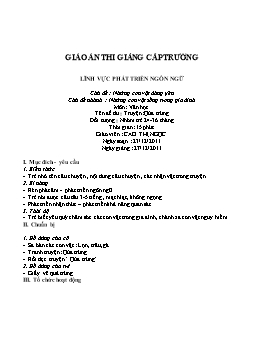 Giáo án Mẫu giáo Lớp Chồi - Lĩnh vực phát triển ngôn ngữ - Đề tài: Truyện: Qủa trứng