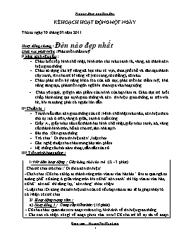 Giáo án Mẫu giáo Lớp Chồi - Lĩnh vực phát triển phát triển thẩm mỹ - Hoạt động chung: Đèn nào đẹp nhất