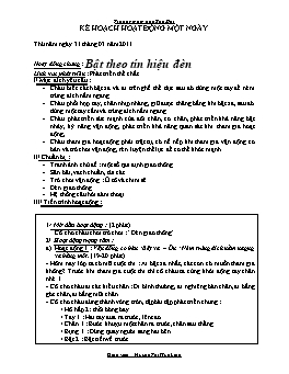 Giáo án Mẫu giáo Lớp Chồi - Lĩnh vực phát triển thể chất - Đề tài: Bật theo tín hiệu đèn