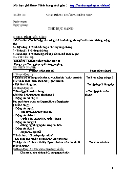 Giáo án Mẫu giáo Lớp Chồi - Tuần 1: Chủ điểm: Trường Mầm non