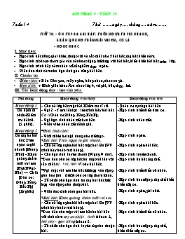 Giáo án môn Âm nhạc Lớp 4 - Tuần 14, Tiết 14: Ôn tập ba bài hát: Trên ngựa ta phi nhanh, Khăn quàng thắm mãi vai em, Cò lả