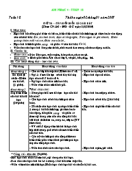 Giáo án môn Âm nhạc Lớp 4 - Tuần 18, Tiết 18: Tập biểu diễn các bài hát