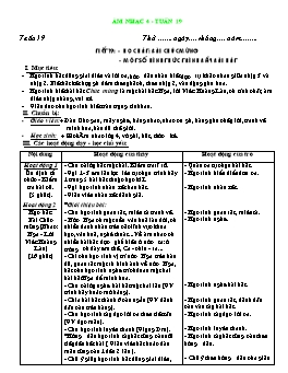 Giáo án môn Âm nhạc Lớp 4 - Tuần 19, Tiết 19: Học hát bài: Chúc mừng. Một số hình thức trình bầy bài hát