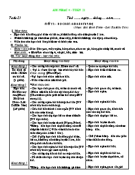 Giáo án môn Âm nhạc Lớp 4 - Tuần 21, Tiết 21:  Học hát bài: Bàn tay mẹ