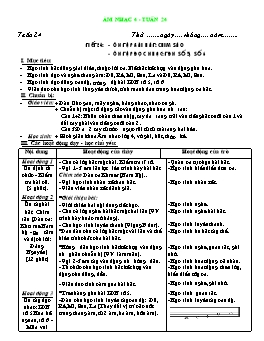 Giáo án môn Âm nhạc Lớp 4 - Tuần 24, Tiết 24: Ôn tập bài hát: Chim sáo. Ôn tập đọc nhạc: TĐN số 5, số 6