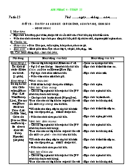 Giáo án môn Âm nhạc Lớp 4 - Tuần 25, Tiết 25: Ôn tập ba bài hát: Chúc mừng, Bàn tay mẹ, Chim sáo. Nghe nhạc