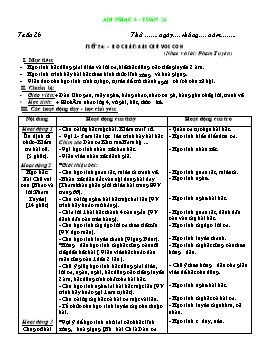 Giáo án môn Âm nhạc Lớp 4 - Tuần 26, Tiết 26:  Học hát bài: Chú voi con