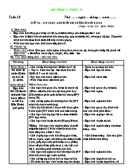 Giáo án môn Âm nhạc Lớp 4 - Tuần 28, Tiết 28:  Học hát bài: Thiếu nhi thế giới liên hoan