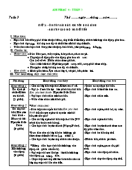 Giáo án môn Âm nhạc Lớp 4 - Tuần 3, Tiết 3: Ôn tập bài hát: Em yêu hoà bình. Bài tập cao độ và tiết tấu