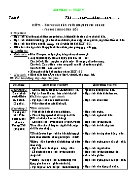 Giáo án môn Âm nhạc Lớp 4 - Tuần 9, Tiết 9: Ôn tập bài hát: Trên ngựa ta phi nhanh - Tập đọc nhạc: TĐN số 2