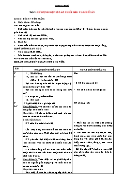 Giáo án môn Khoa học Lớp 4 - Tuần 5