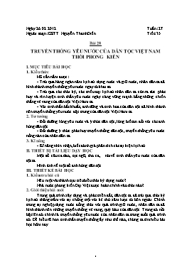 Giáo án môn Lịch sử Lớp 10 - Bài 28: Truyền thống yêu nước của dân tộc Việt Nam thời phong kiến