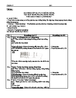 Giáo án môn Thể dục Lớp 4 - Tuần 17