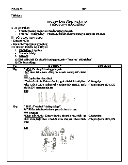 Giáo án môn Thể dục Lớp 4 - Tuần 20