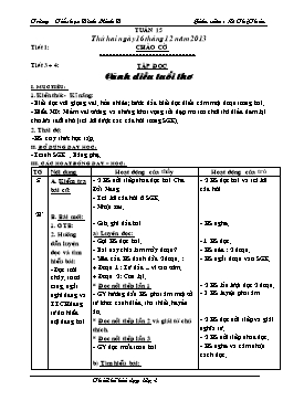 Giáo án môn Tiếng Việt Lớp 4 - Tuần 15 - Lê Thị Thảo