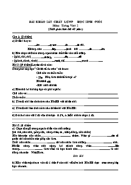 Bài khảo sát chất lượng học sinh giỏi môn Tiếng Việt 2