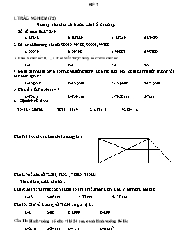 Đề cương ôn tập cuối học kì 2 môn Toán Lớp 3