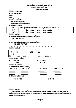 Đề kiểm tra cuối học kì II môn Toán Lớp 2
