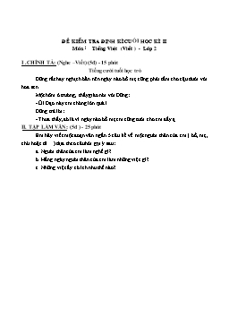 Đề kiểm tra định kì cuối học kì 2 môn Tiếng Việt (Viết ) Lớp 2