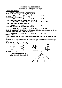 Đề kiểm tra định kì lần 1 môn Toán Lớp 2