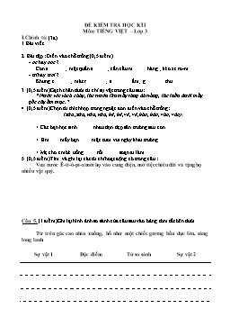 Đề kiểm tra học kì 1 môn Tiếng Việt Khối lớp 3