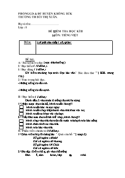 Đề kiểm tra học kì II môn Tiếng Việt Lớp 1