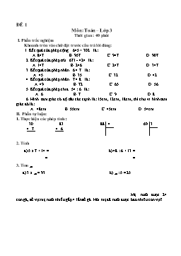 Đề ôn luyện Toán 3