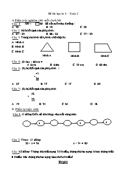 Đề thi học kì 1 môn Toán học Khối 2