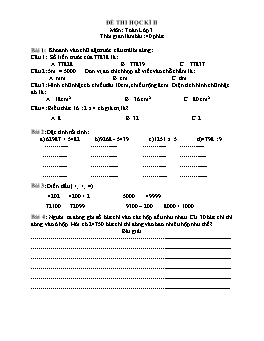 Đề thi học kì II môn Toán Lớp 3