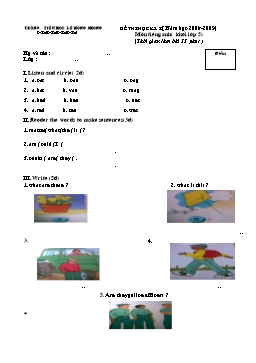 Đề thi học kỳ 1 môn Tiếng Anh Lớp 5 (Có đáp án)