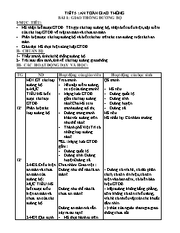 Giáo án An toàn giao thông Lớp 3