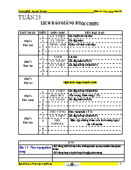 Giáo án buổi chiều Lớp 3 - Tuần 23 đến tuần 26 - Phạm Quang Hưng