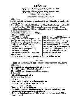 Giáo án buổi Chiều Lớp 5 - Tuần 10