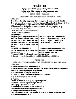 Giáo án buổi Chiều Lớp 5 - Tuần 12