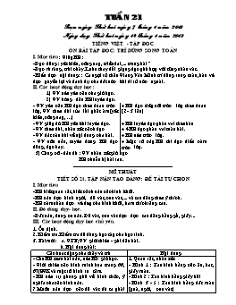 Giáo án buổi Chiều Lớp 5 - Tuần 21