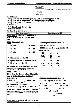 Giáo án dạy học buổi 2 Lớp 2 - Tuần 17 - Nguyễn Thị Yên