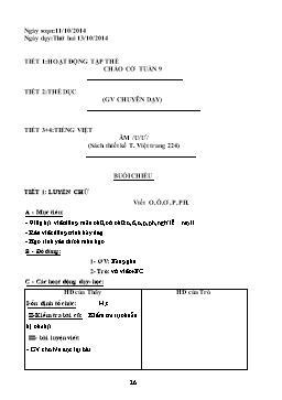 Giáo án dạy học Lớp 1 - Năm 2014