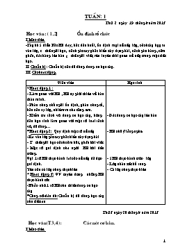 Giáo án dạy học Lớp 1 - Tuần 1 - Năm 2013