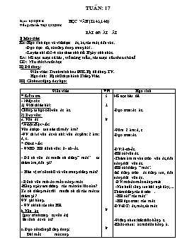 Giáo án dạy học Lớp 1 - Tuần 17 - Năm 2013