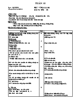 Giáo án dạy học Lớp 1 - Tuần 18 - Năm 2013