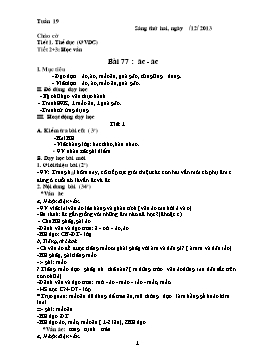 Giáo án dạy học Lớp 1 - Tuần 19+20