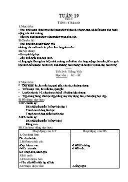 Giáo án dạy học Lớp 1 - Tuần 19