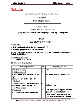 Giáo án dạy học Lớp 1 - Tuần 21 - Nguyễn Ngọc Tuyến