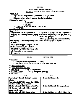 Giáo án dạy học Lớp 1 - Tuần 8 - Năm 2014