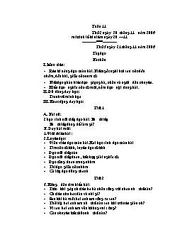 Giáo án dạy học Lớp 2 - Tuần 11