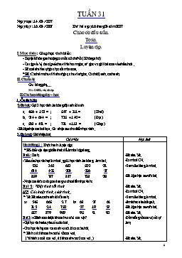 Giáo án dạy học Lớp 2 - Tuần 31 (Chuẩn kiến thức)