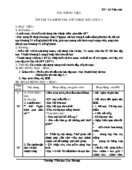 Giáo án dạy học Lớp 2 - Tuần 9: Ôn tập Tiếng Việt - Lê Vân Anh